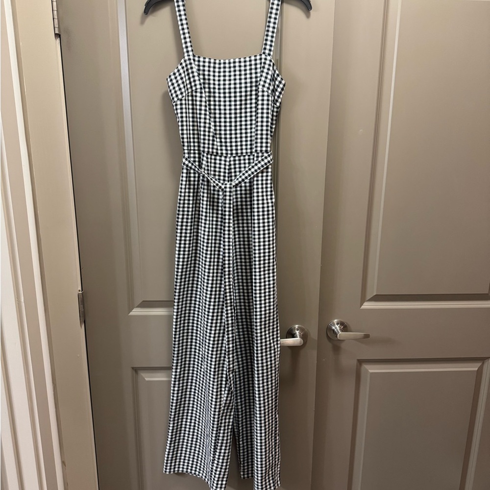 Blue Rain Black and White Wide Leg Jumpsuit